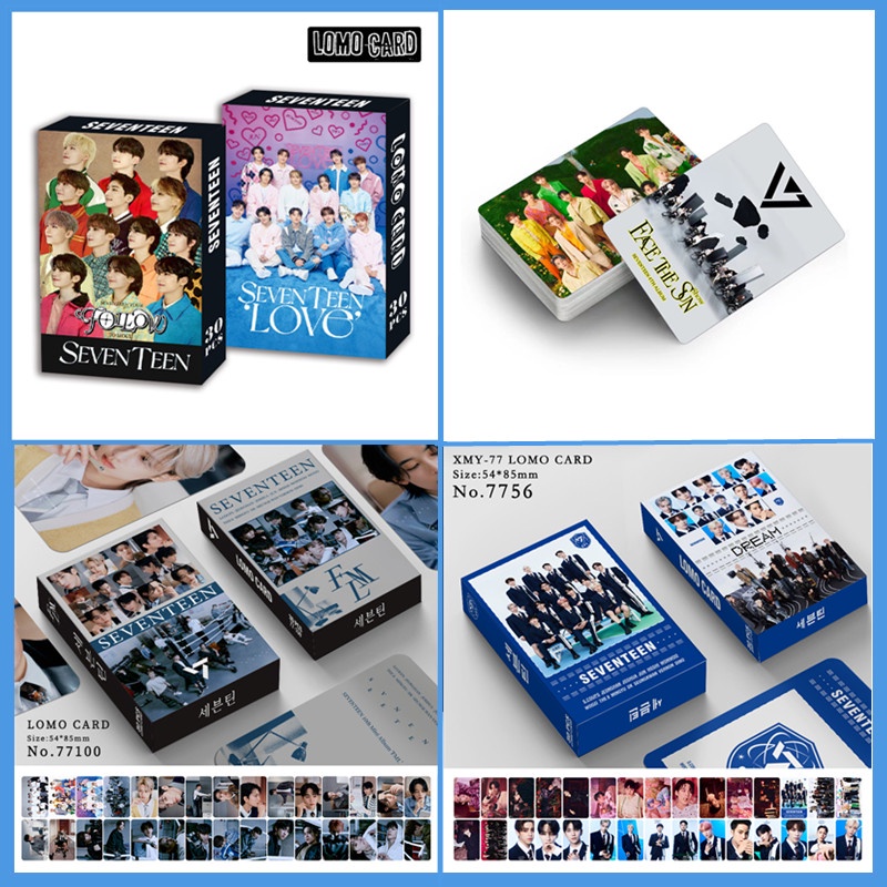 Hộp 30 Ảnh lomo Card Nhóm Nhạc seventeen 17 face the sun darling