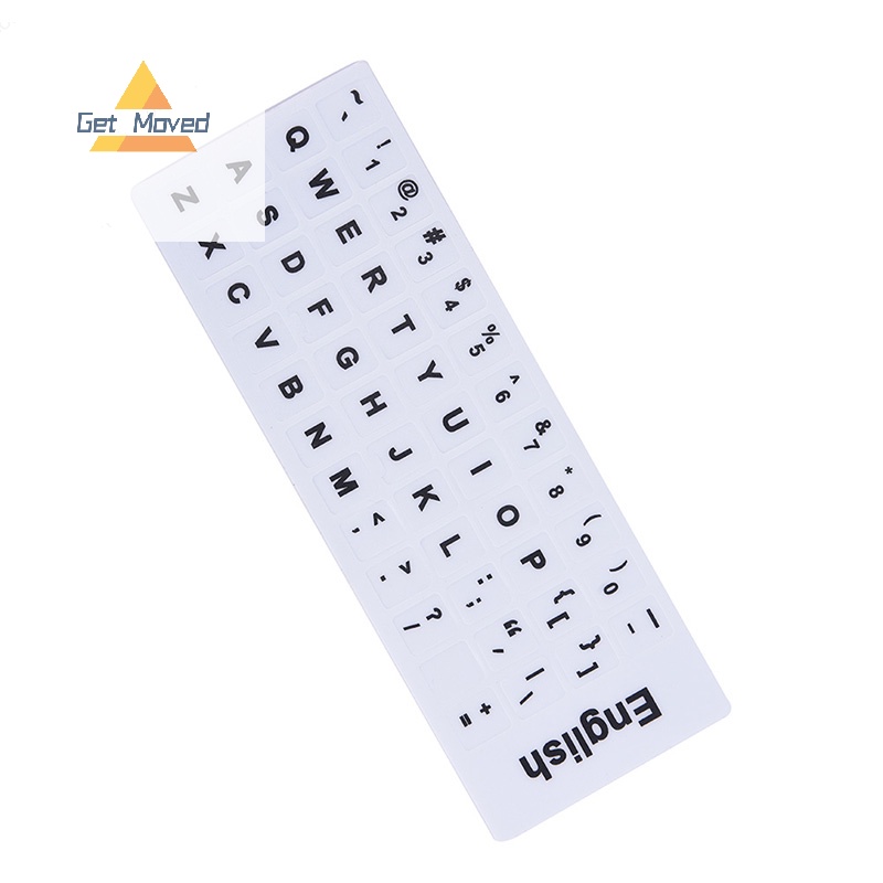 Miếng Dán Thay Thế Cho Bàn Phím Máy Tính laptop In Chữ Tiếng Anh > Màu Trắng Đen