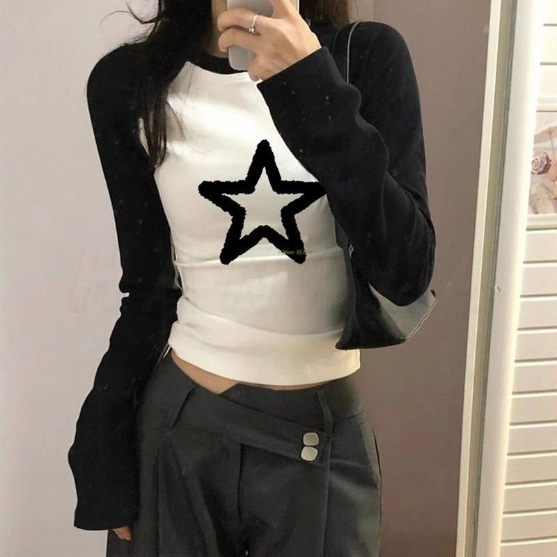 Áo Thun Tay Dài Áo baby tee Áo croptop Tay Dài Phong Cách Thời Trang retro Mỹ Hàng Mới 2023