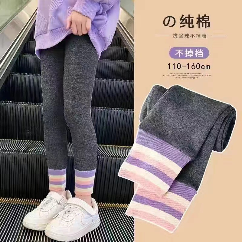 Quần Legging Cho Bé Gái Giữ Ấm Quần Vải Thun Co Giãn Tốt Màu Sắc Kẹo Ngọt Xinh Xắn Thời Trang Cho Bé