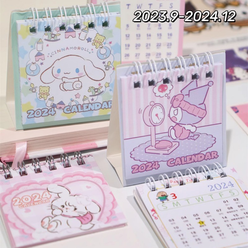 Lịch Để Bàn 2024 mini Họa Tiết Hoạt Hình sanrio Dễ Thương