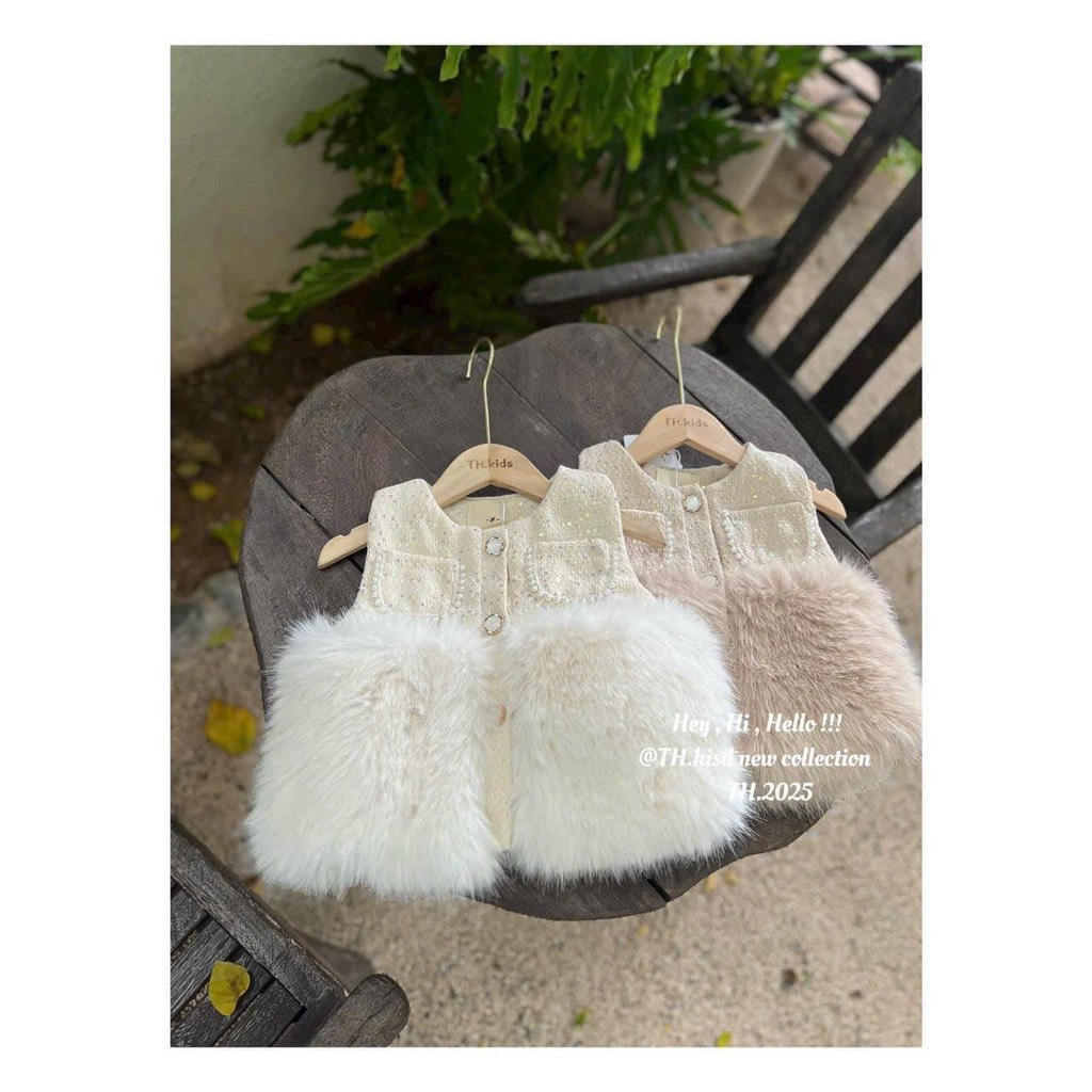 Áo Gi Lê Lông phối dạ kim sa cao cấp cho bé