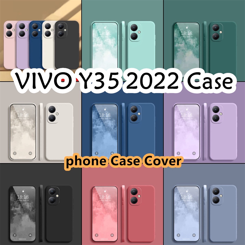 Ốp Điện Thoại Silicon Chống Bụi Màu Trơn Đơn Giản Cho vivo y35 2022