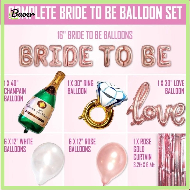 Set Bong Bóng Lá Vàng Hồng 100% Chính Hãng Hình Cô Dâu Chú Rể Trong Đêm