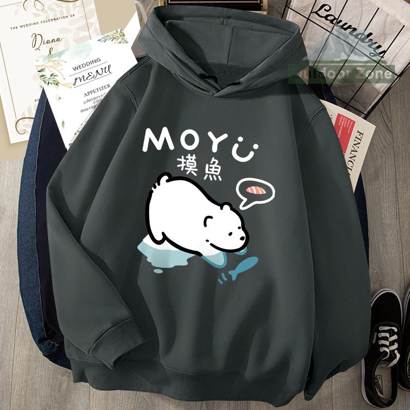 Áo hoodie Dáng Rộng In Họa Tiết Dễ Thương Thời Trang Xuân Thu Cho Nam