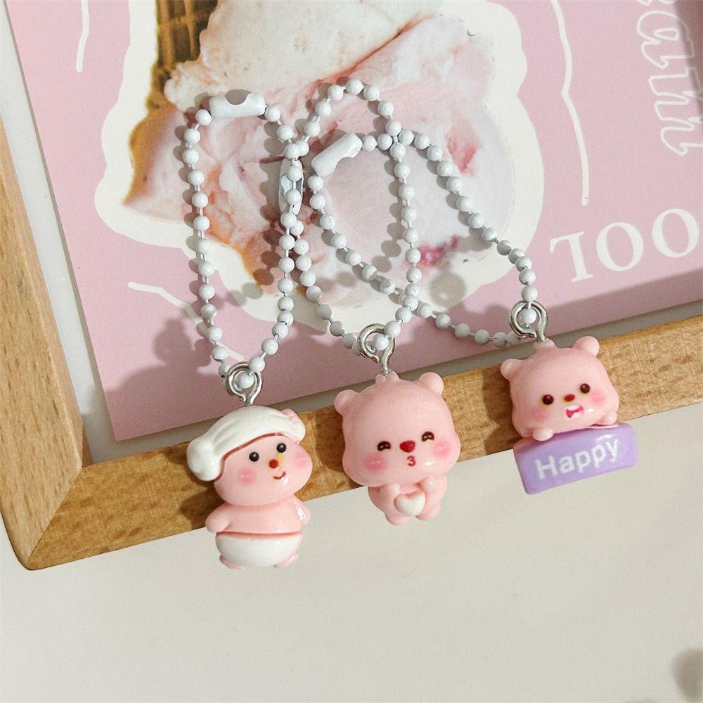 Shanhai Móc Chìa Khóa Nhỏ Nhắn Họa Tiết Hoạt Hình Màu Hồng Kiểu Hàn Quốc Giyu Yakioopy