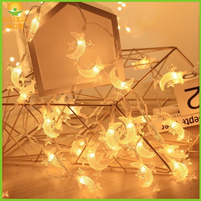 Dây Đèn led Hình Ngôi Sao / Mặt Trăng Trang Trí Lễ Hội eid ramadan