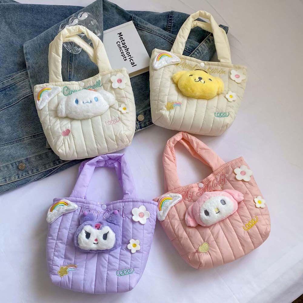 Bliss kuromi Túi tote Xách Tay Gấp Được Hình Động Vật Hoạt Hình melody Và Hoa Đám Mây Dễ Thương Có Dây Đeo Cổ Tay Cho Nữ / Nữ