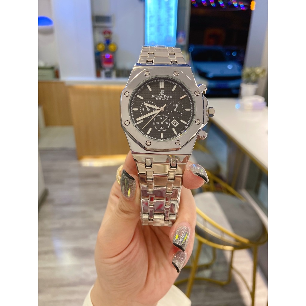 Đồng Hồ quartz Kim Loại Màu Đen / Bạc Thời Trang