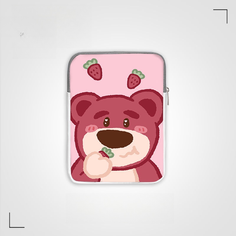 Dễ Thương Túi Đựng Máy Tính Bảng Ipad Mini28Cm 37cm Chống Sốc Chống Thấm Nước Hình Gấu Dâu Tây Đáng Yêu