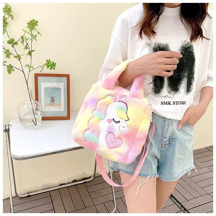 Mới Túi Đeo Vai Cỡ Lớn Thêu Họa Tiết Hoạt Hình Kỳ Lân Dễ Thương Thời Trang Cho Nữ