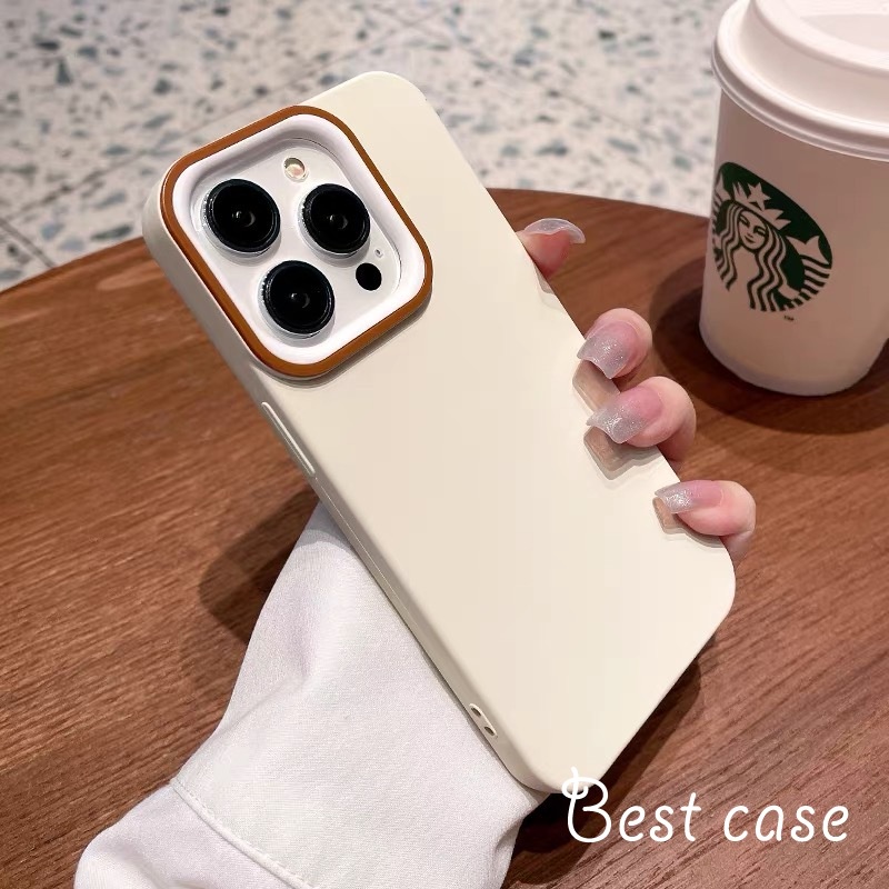 Ốp Điện Thoại Mềm Màu Trơn Đơn Giản Cho iphone 11 12 13 14 15 pro max