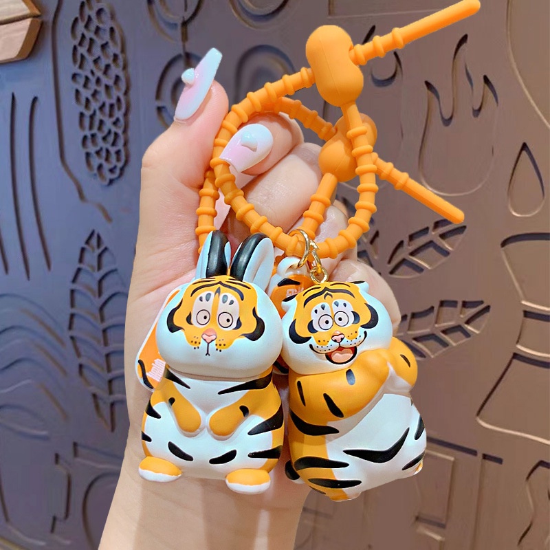 Hoạt Hình Móc Khóa Hình Hổ "I 'M not a fat tiger" Đáng Yêu