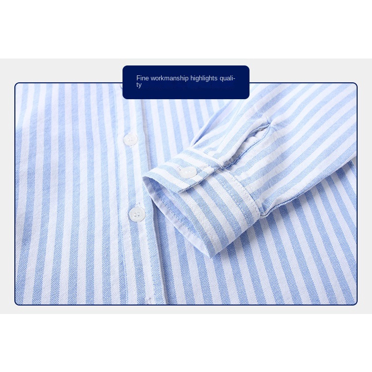 Áo Sơ Mi Dài Tay Họa Tiết Kẻ Sọc Đơn Giản Thời Trang Xuân Thu Cho Bé Trai