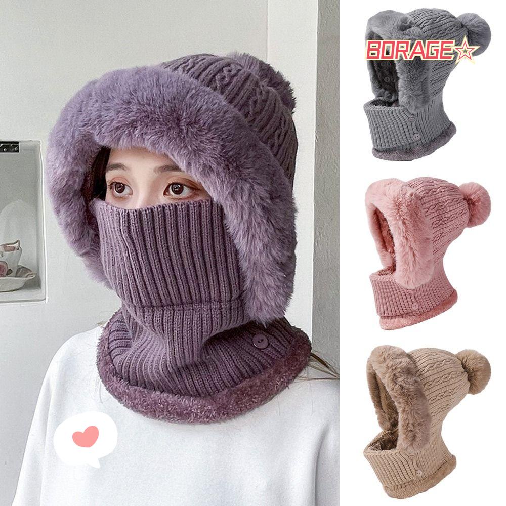 Nón Len Màu Trơn Che Mặt Bảo Vệ Tai Khi Trượt Tuyết Ốp