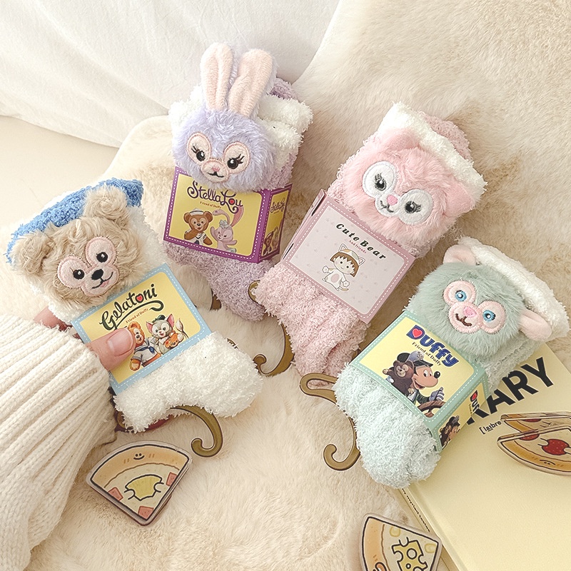 Vớ Lông Cừu San Hô Dày Dặn Ấm Áp Dễ Thương Cho Nữ