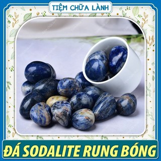 Đá thanh tẩy sodalite rung bóng dùng trang trí nhà cửa, làm đồ decor, thanh tẩy năng lượng