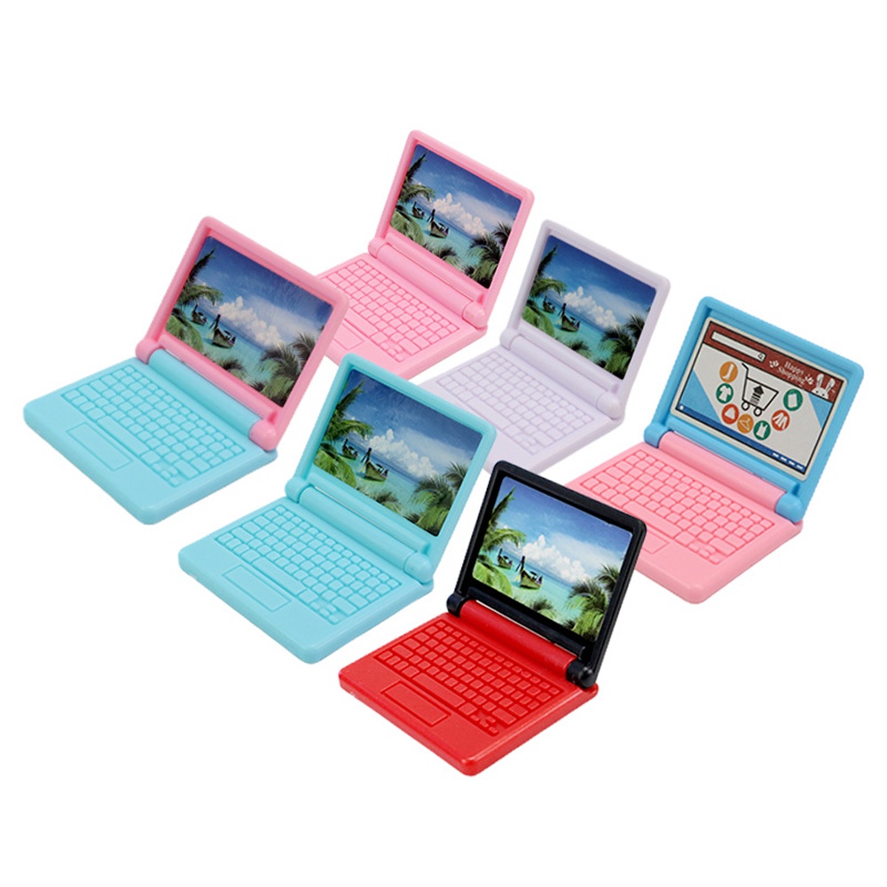 Phụ Kiện đồ Chơi Máy Tính Xách Tay Mini Có Thể Gập Lại Chất Lượng Cao Chống Mài Mòn Chơi Phim Hoạt Hình Thu Nhỏ Đồ Chơi Máy Tính Xách Tay Mô Phỏng.