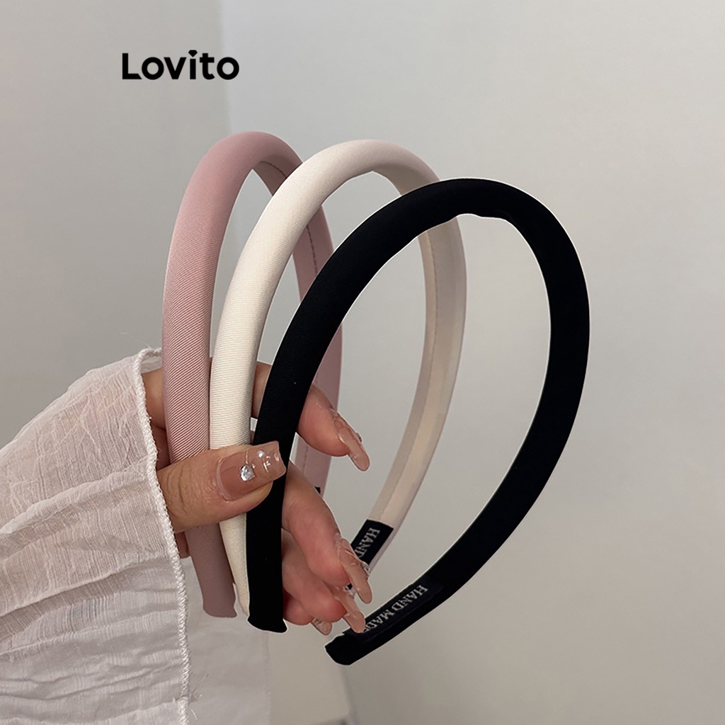 Lovito Băng đô cơ bản đơn giản thông thường dành cho nữ LNA32399 (Trắng/Hồng/Đen)