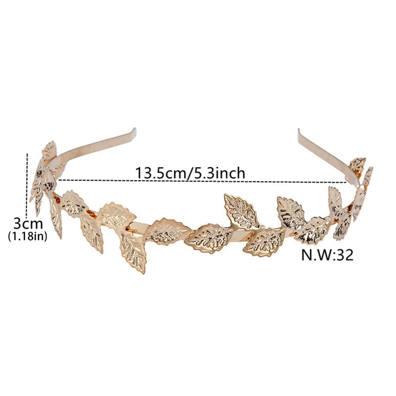 Diamd Băng Đô Cài Tóc Hình Vương Miện Phối Lá Vàng Hy Lạp Đính Ngọc Trai Giả Cho Cô Dâu