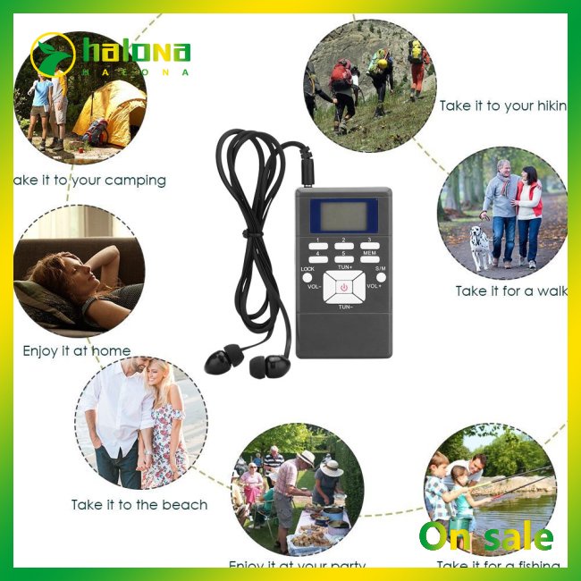 Radio Kỹ Thuật Số Bỏ Túi halo fm Có Màn Hình lcd Hiển Thị Pin Và Bán Dẫn