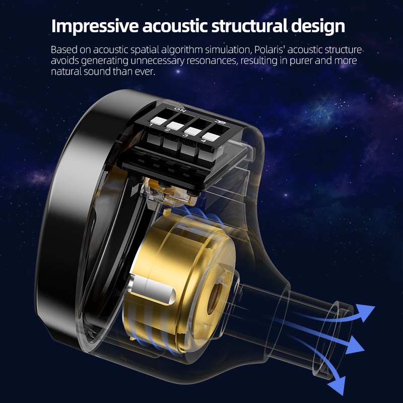 Cca Tai Nghe Nhét Tai hifi bass 4 Nút Điều Chỉnh Âm Lượng Cho kz castor