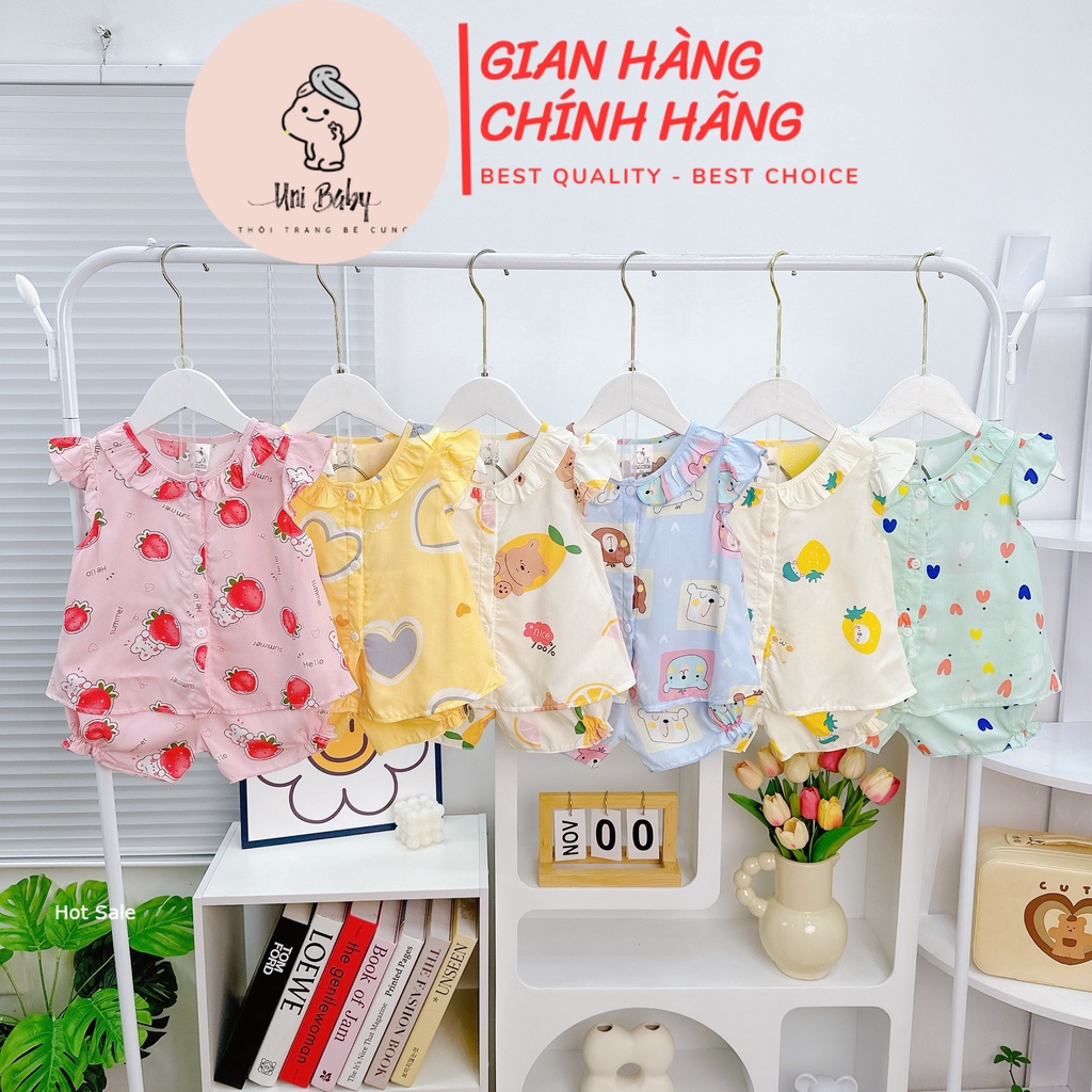 Quần Áo Bé Gái, Đồ Tôn Bé Gái, Đồ Bộ Bé Gái Vải Tôn  Mỏng Mát Mặc Nhà Cho Bé Gái Unibaby - BT34 - BT30