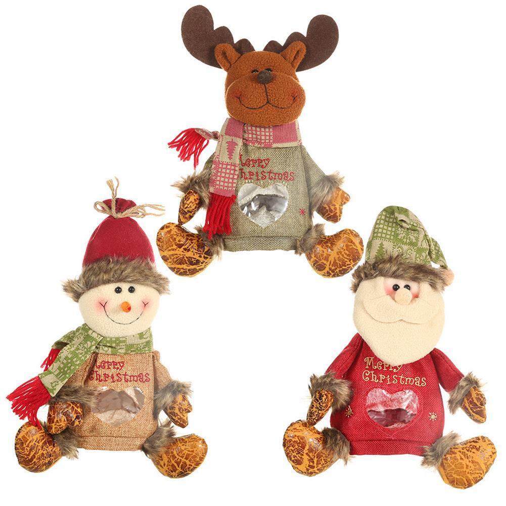 Túi Vải Đựng Quà Giáng Sinh Hình Ông Già Noel / Tuần Lộc / Người Tuyết h1x8