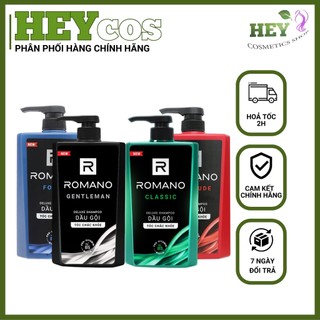 Dầu gội romano hương nước hoa classic/ force/ attitude/ gentleman 650g/180g | heycos