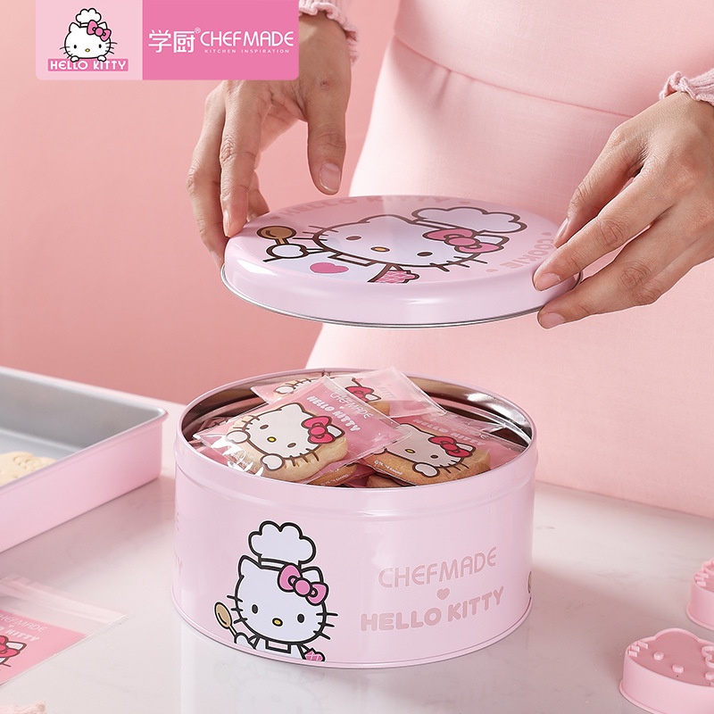 Hộp Thiếc Đựng Bánh Quy / Kẹo / Sữa / Bánh Quy Hình hello kitty kt7065