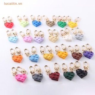 Set 2 móc khóa hình trái tim / viên gạch / trái tim dễ thương cho cặp đôi