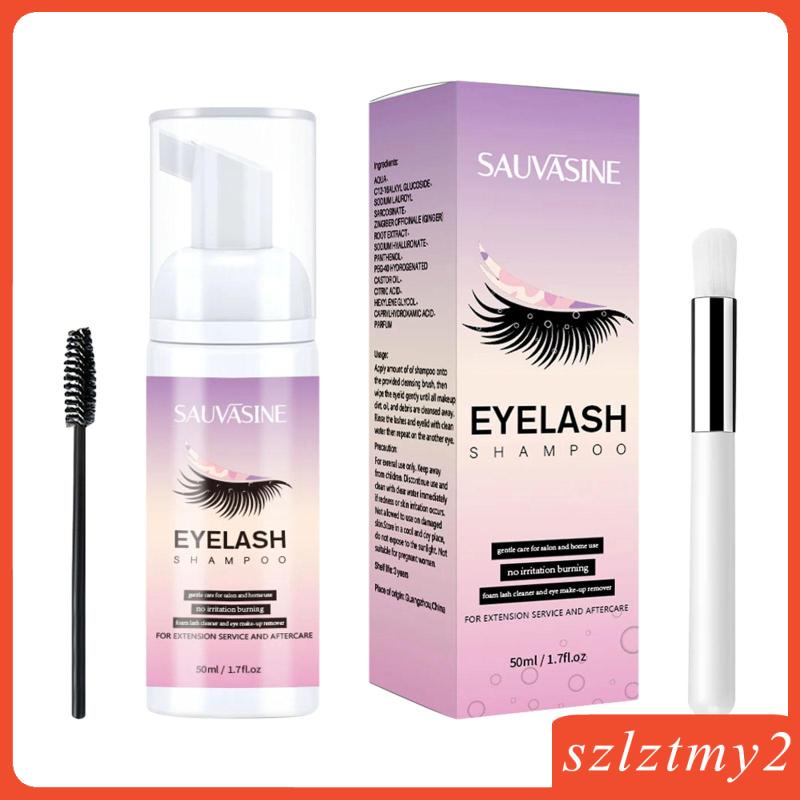 Dầu Gội Làm Sạch Lông Mi Chuyên Nghiệp 50ml Kèm Cọ Làm Sạch Dành Cho Khách Sạn / Trong Nhà