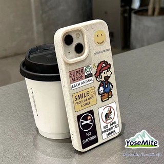 ốp lưng Samsung Siêu Mario Nhân vật hoạt hình Vỏ Bao Da Điện Thoại Bằng Lúa Mạch Thân Thiện Với Môi Trường Cho samsung a14 a13 a04e a11 a04s a03s a03 a53 a33 a23 a52 a51 a71 a72 a22 a32 a02