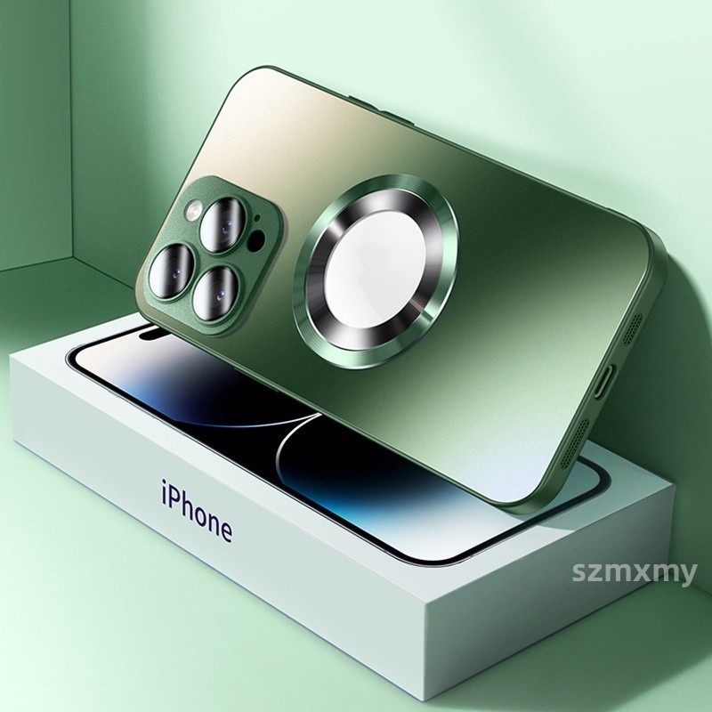 Ag Ốp Điện Thoại Mặt Kính Nhám Từ Tính Chống Dấu Vân Tay Cho iphone 15 14 13 12 pro max