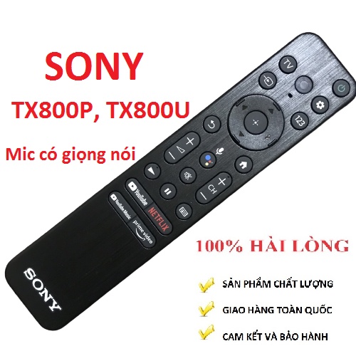 Điều khiển remote từ xa dùng cho tivi sony có giọng nói -  tx800p - hàng chính hãng - tặng kèm pin