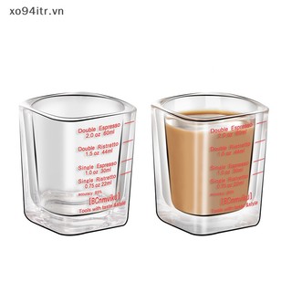 Cốc Đong Cà Phê espresso espresso Hình Vuông Bằng Thủy Tinh Chịu Nhiệt 60ml