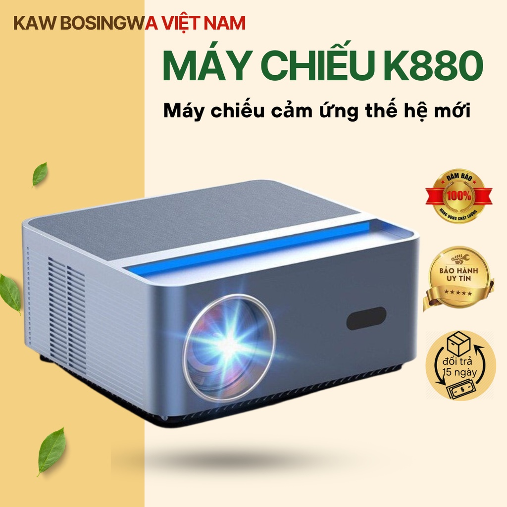 Máy Chiếu KAW K880 Siêu Sáng, Siêu Nét, Hệ ĐIều Hành Android 9.0, Full HD 1080, Kết Nối Điện Thoại, Wifi