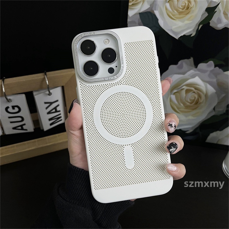 Ốp Điện Thoại pc Cứng Dạng Nhám Khung Ảnh Từ Tính Chống Rơi Cho iphone 15 13 12 14 pro max