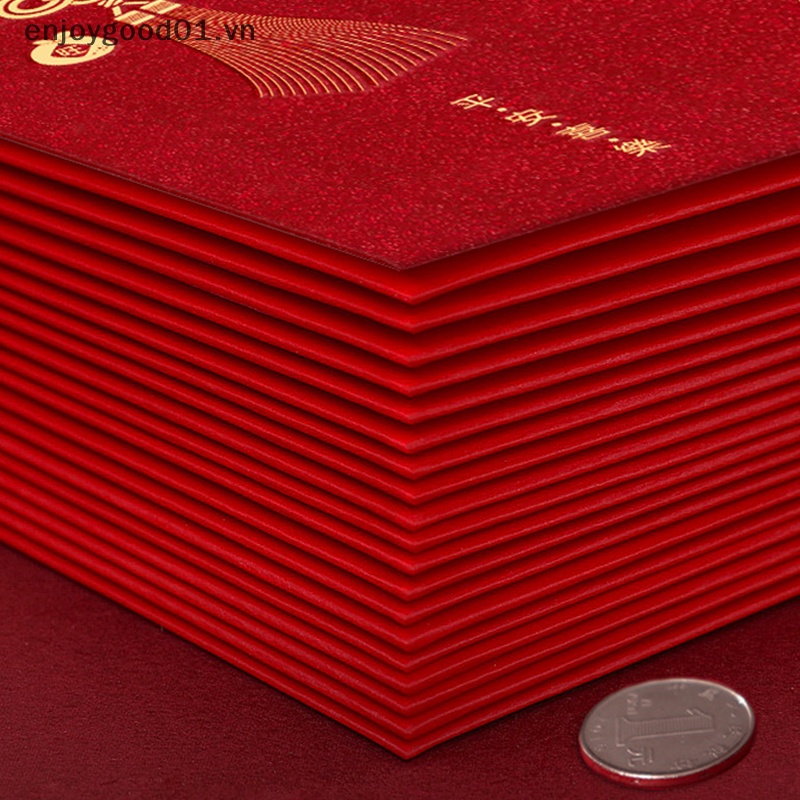 Set 6 Bao Lì Xì Năm Mới 2024 Họa Tiết Rồng Lấp Lánh Màu Đỏ May Mắn Làm Quà Tặng Cho Bé