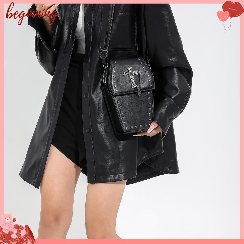 ✿ Phụ Kiện Bắt Đầu Cho Xe Hơi ✿ Túi Da pu Đeo Chéo Phong Cách gothic Thời Trang Mới