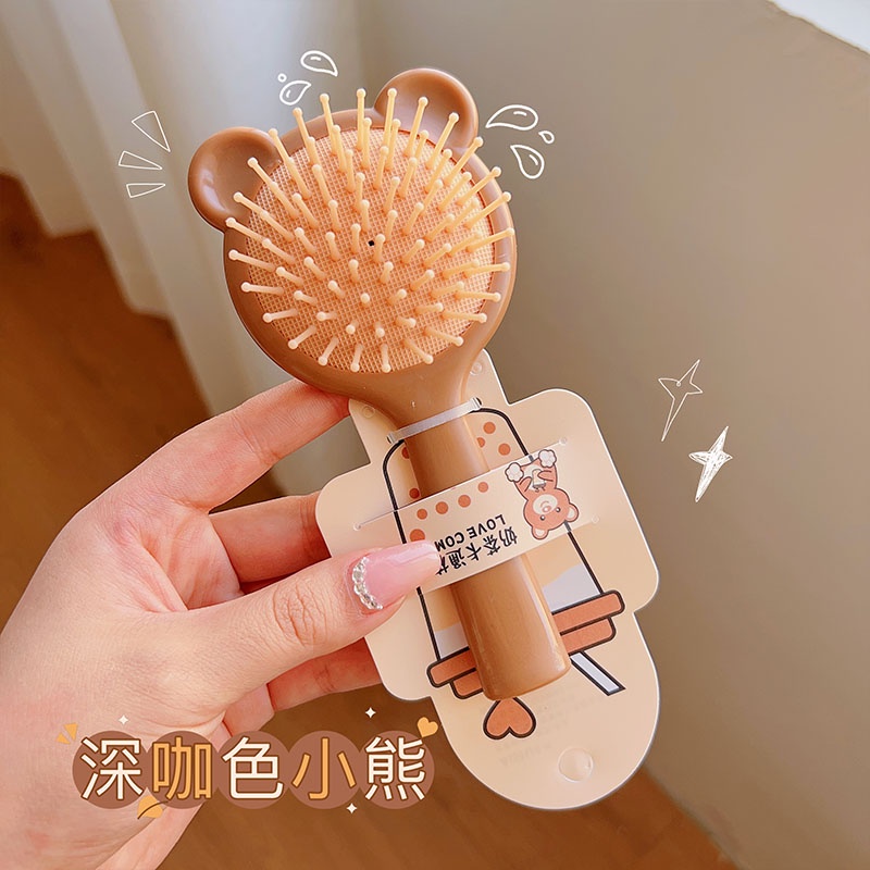 Lược Chải Tóc Màu Cà Phê Hình Gấu / Thỏ Dễ Thương Cho