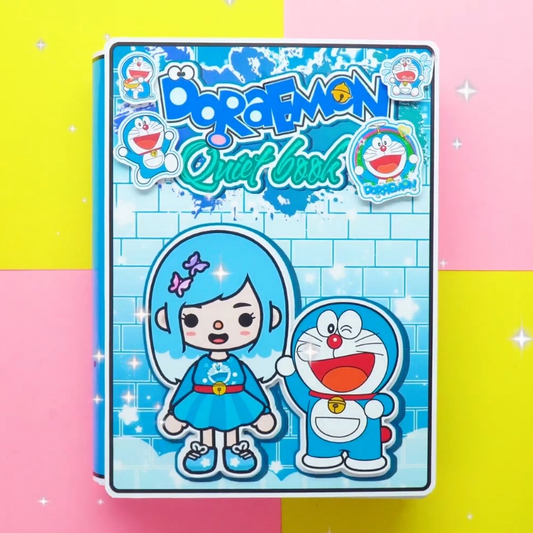 Toca DoreMon Quite Book, đồ chơi bóc tách đồ chơi trí tuệ H25 Zin Càu Vòng