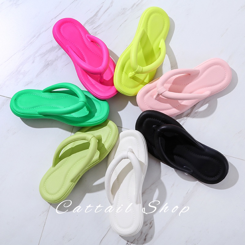 Cattail  dép sandal nữ dép bánh mì nữ dép bánh mì Chống Trượt Đẹp đẽ Mềm mại Đàn hồi tốt Đa năng Hợp thời Thời trang FDL23B08DD 45Z231106
