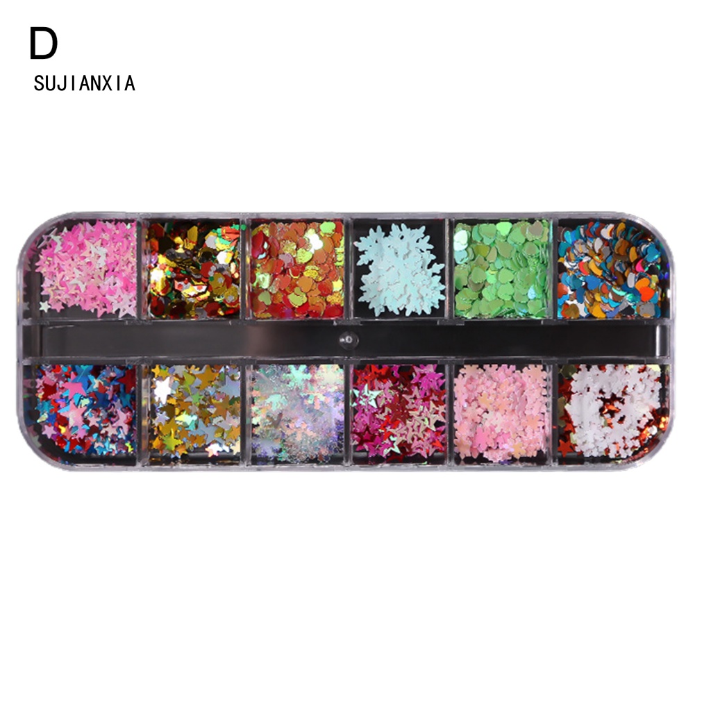Giày Thể Thao sujianxia sujianxia Năng Động Hợp Thời Trang| 1 Hộp Sequin Hình Bông Tuyết Lấp Lánh Dùng Trang Trí Móng Tay