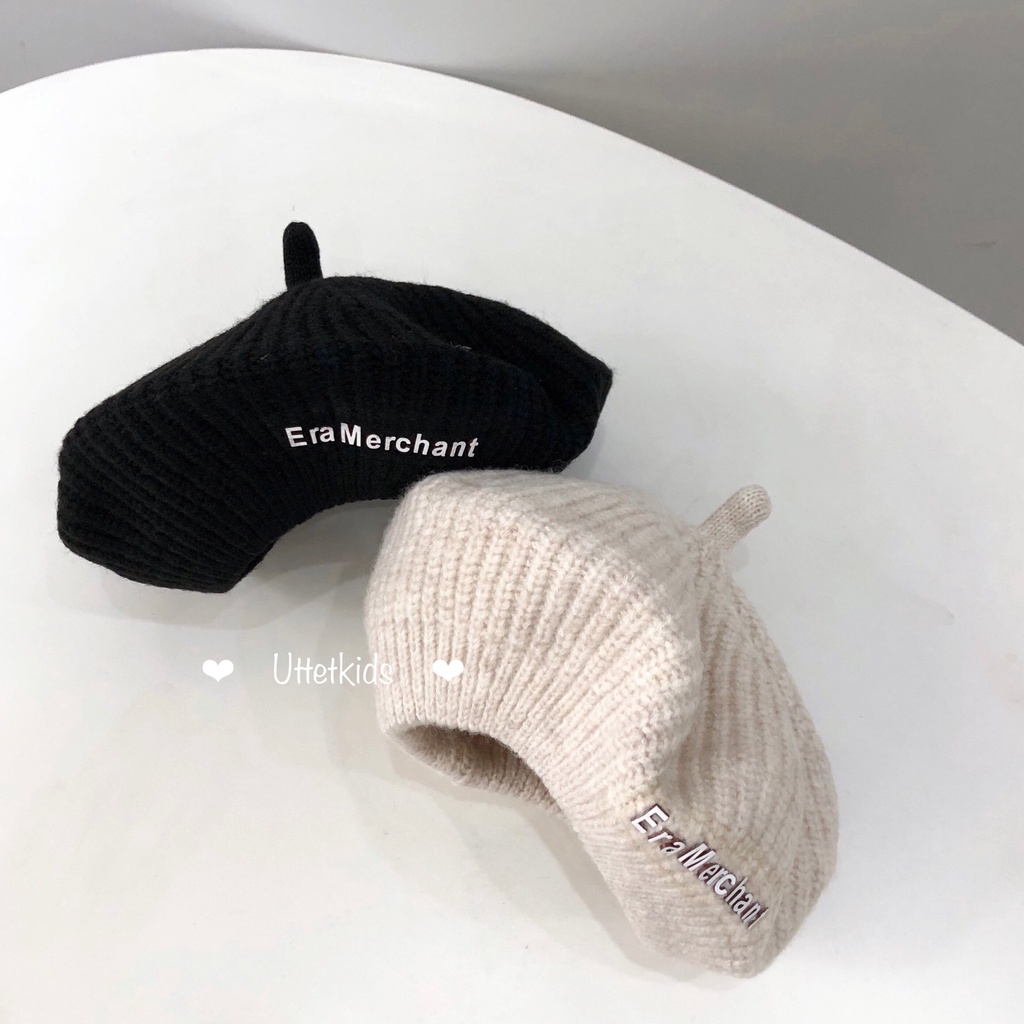 MŨ NỒI LEN ERA PHONG CÁCH HÀN QUỐC CHO BÉ GÁI VÀ BÉ TRAI VÀNH 49-53CM