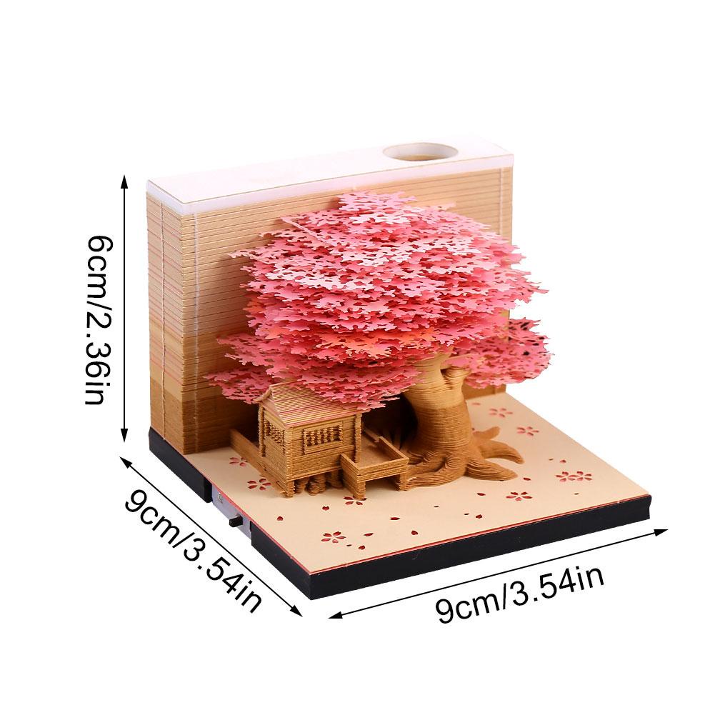 Sổ Ghi Chú 3d Hình Cây Hoa Anh Đào Nở Kèm Đèn v8o5