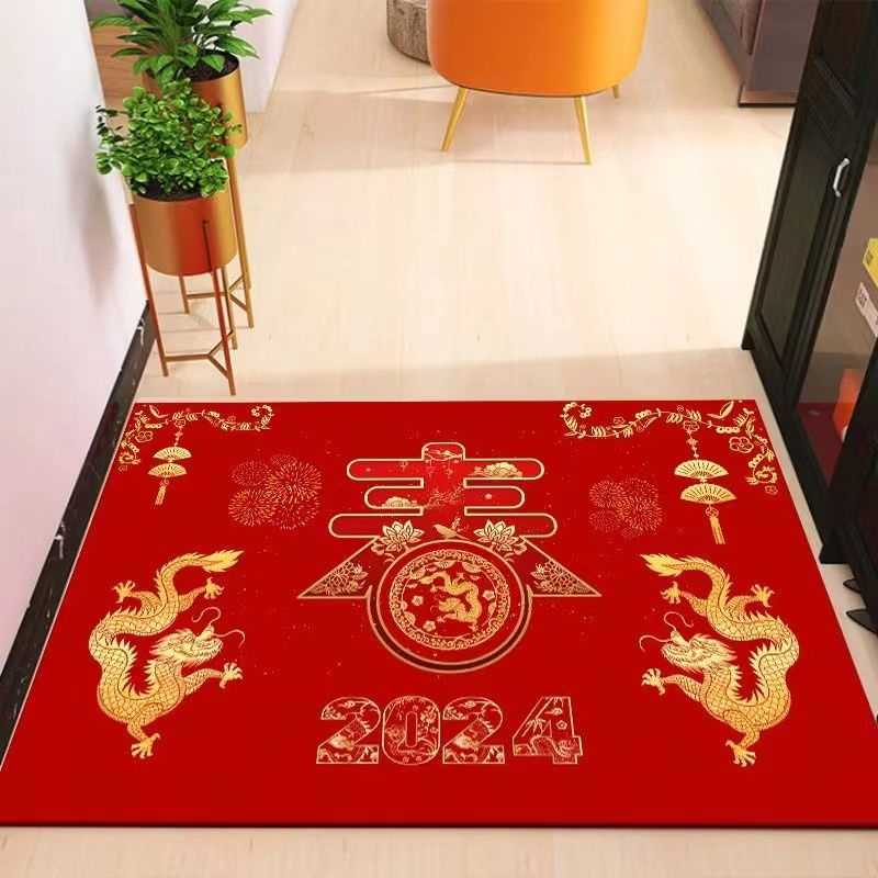 Thảm Chùi Chân Chống Trượt Hình Rồng Năm Mới