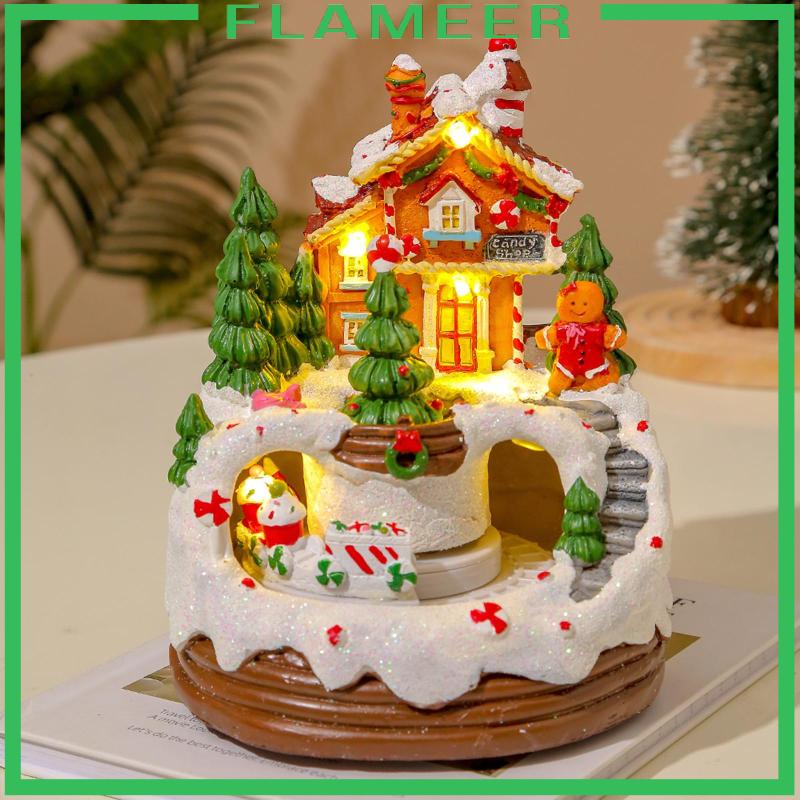 Ngôi Nhà Tuyết Có Nhạc Để Bàn Trang Trí Giáng Sinh