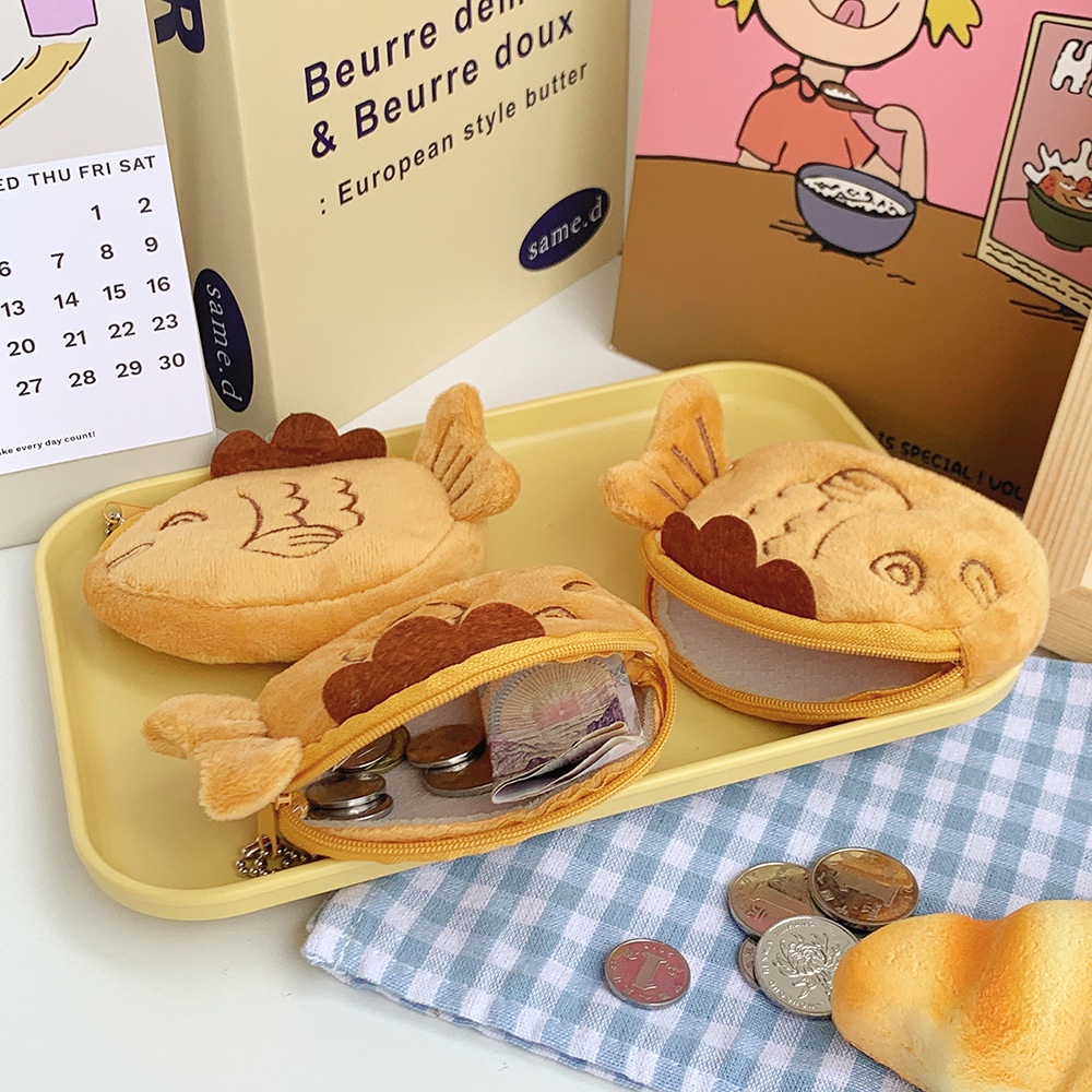 Ins Túi Đựng Tiền Xu / Son Môi / Dây Cáp Dữ Liệu Bằng Vải Bông Nhỏ Nhắn Hoạt Hình yaki Dễ
