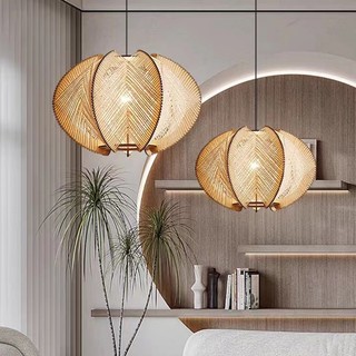 Nhật đèn chùm phòng khách thanh led bàn ăn đèn thả trang trí đèn mây tre đèn treo trần hiện đại phòng ngủ